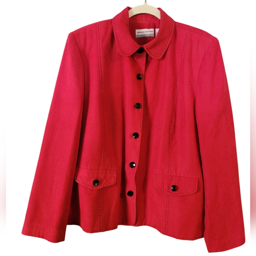 Alfred Dunner Red Lightweight Blazer Size 18
